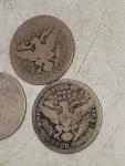 1898 1899 Barber Silver Quarters 90% Silver Lot of 3 Better Dseparate?