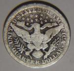 1905 Barber Quarter 25C Cents Coin Silver