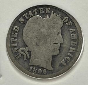 1896 Barber Silver Dime - US 10 Cents Coin