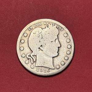 1916-D Barber Quarter - Antique Coin Filler