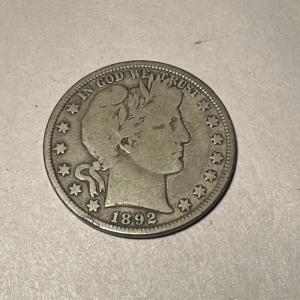 1892 Barber Half Dollar - 90% Silver Coin