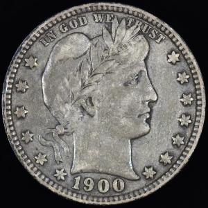 1900-P Barber Quarter Silver Coin 25C