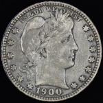 1900-P Barber Quarter Silver Coin 25C