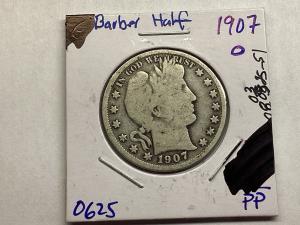 1907 O Barber Silver Half Dollar Coin