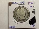 1907 O Barber Silver Half Dollar Coin