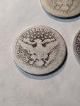 Set of 3 Barber Silver Quarters: 1908-O, 1914 P, 1916 P