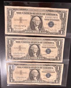 1957 Blue Seal Dollar Bill - Silver Certificate