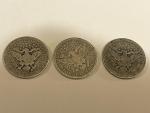 Set of 3 Silver Barber Quarters 90%