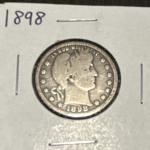 Barber Quarter Lot 1898-1901 Silver US Coins