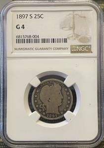 1897 S Barber Quarter - Semi Key Date