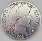 1908-O Barber Quarter 90% Silver Coin