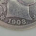 1908-O Barber Quarter 90% Silver Coin