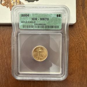 2004 Gold American Eagle 1/10 oz Coin ICG MS70