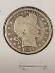 Five P-Mint Silver Barber Quarters - Great Deal!