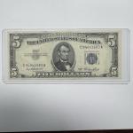 1953 $5 Blue Seal Silver Certificate Note