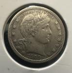 1909 P Barber Silver Quarter Coin