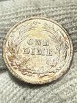 1901 P Silver Barber Dime - AU Toned