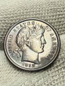 1912 Philadelphia Silver Barber Dime - High Grade