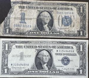 1934 & 1957 $1 Silver Certificate Blue Seal