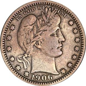 1906-O Barber Quarter Coin
