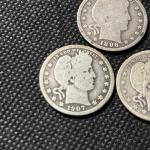Barber Silver Quarter Lot: 1896, 1907, 1911