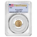 2026 $5 Gold Eagle 1/10 oz PCGS MS70