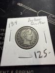 1914 Barber Quarter 90% Silver VF - Philadelphia