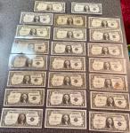 23-Piece U.S. Blue Seal Dollar Note Lot