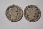 Set of Two 1913-1916 Silver Barber Dimes