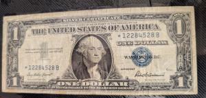 1957-B $1 Silver Certificate Star Note – Blue Seal