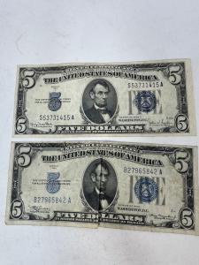 1934 Blue Seal $5 Silver Certificate Note