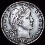 1901 Barber Quarter with Unique Planchet Flaw
