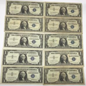 1957 Blue Seal $1 Silver Certificate Note Lot