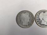 Lot of 3 Barber Quarters: 1905 S, 1908 D, 1908 P