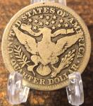 1911 Barber Quarter Silver Coin - 90% Purity