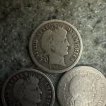 5 Barber Dimes - 90% Silver Collection