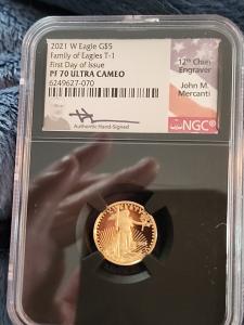 2021 W Gold Eagle G$5 Type 1 PF70 Coin