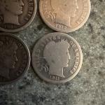 5 Barber Dimes - 90% Silver Collection
