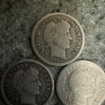 5 Barber Dimes - 90% Silver Collection