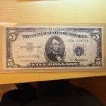 1953 $5 Blue Seal Silver Certificate Note