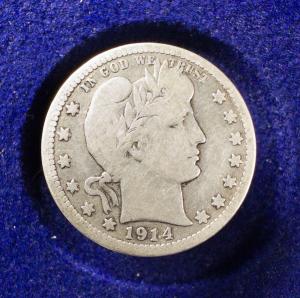1914-P U.S. Barber Quarter - Rare Silver Coin