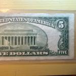 1953 $5 Blue Seal Silver Certificate Note