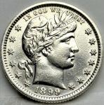 1899 P Barber Silver Quarter - Philadelphia Mint