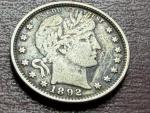 1892 High-Grade US Barber Quarter 25C