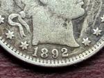 1892 High-Grade US Barber Quarter 25C