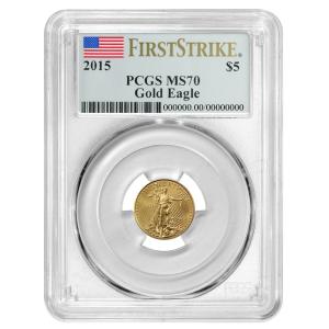 2015 $5 American Gold Eagle 1/10 oz Coin