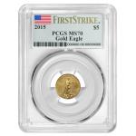 2015 $5 American Gold Eagle 1/10 oz Coin