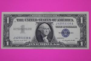 1957 A $1 Silver Certificate Blue Seal Note