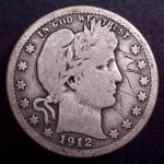1912-S Barber Quarter - Rare 90% Silver Coin