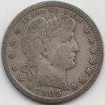 1906 Barber Quarter Coin - Great Collectible